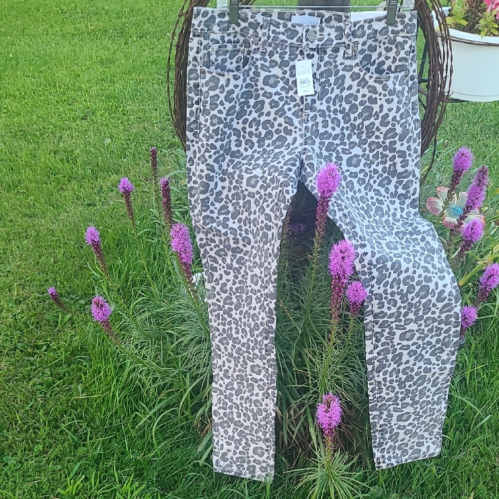 LOFT Animal Print Skinny Pants